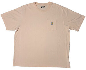 Carhartt K87 Pocket T-Shirt Loose Fit XXL 2XL Pale Pink/ Peach Short Sleeve
